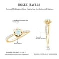 thumbnail image 5 of 1/2 CT Ethiopian Opal and Diamond Flower Engagement Ring, Round Shape Ethiopian Opal Solitaire Engagement Ring, October Birthstone Ring, 18K Yellow Gold, US 8.50, 5 of 9