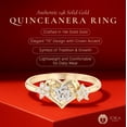 thumbnail image 3 of 14K Yellow Solid Gold 15 Years Quinceanera Birthday Cubic Zirconia CZ Heart Ring - size 4.5, 3 of 8