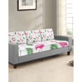 thumbnail image 2 of Pink Flamingos Couch Cushion Covers Stretch, Washable Sofa Seat Covers Individual Seat Cushion Sofa Slipcovers Summer Green Tropical Palm Leaves Couch Cover Furniture Protector M-1PCS, 2 of 7
