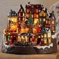 thumbnail image 2 of Nuevo estilo Decoraciones navideñas Resina Casa navideña micro Luz LED paisaje Casa de nieve luminiscente Adornos navideños regalos, 2 of 4