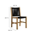 thumbnail image 3 of Modway Vienna Outdoor Patio Teak and Rope Armless Dining ChairsSet of 2 in Natural Black, 3 of 10
