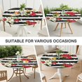 thumbnail image 7 of 44in Round Tablecloth with Elastic Edge, Waterproof Fitted Table Cover for 36-44" Tables, Floral Theme Polyester Reusable Table Cloths Wipe Clean for Picnic, Dining, Outdoor Use and Party Decor, 7 of 7