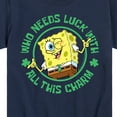 thumbnail image 3 of SpongeBob SquarePants - Who Needs Luck With This Charm - Toddler And Youth Short Sleeve Graphic T-Shirt, 3 of 6