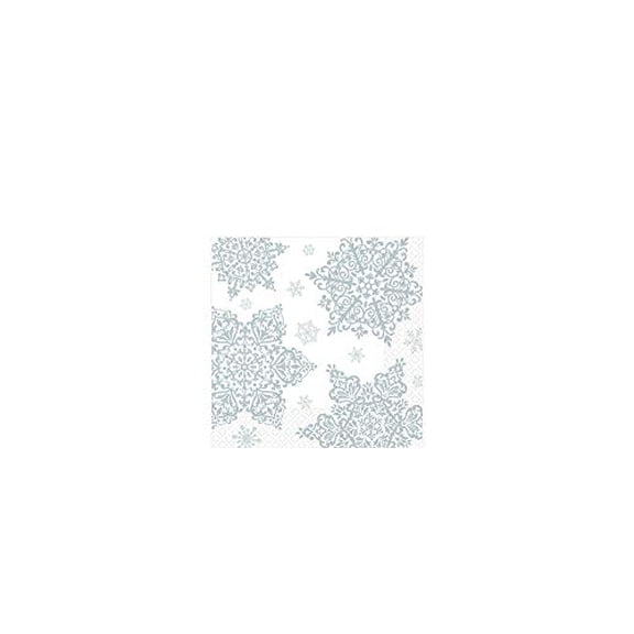 Amscan Christmas Shining Season Lunch Napkins, 6-1/2" x 6-1/2", Silver, 125 Napkins Per Pack, Case Of 2 Packs