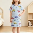 thumbnail image 2 of akafmk Girls Dresses Knit Short Sleeve T-Shirt Dress Cute Thin Breathable Sleepwear Loungewear Casual Summer House Dresses, 3-13 Years, 2 of 6