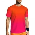 thumbnail image 2 of T Shirt For Men Bright Ombre Print Gym Neon Orange Pink Hip Hop Male Fun Tee Shirt Summer Short Slee, 2 of 7