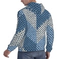 thumbnail image 6 of Sikiie Cozy Knitted Blue Chevron Men's Hoodie, Essentials Hoodie, Sweatshirt, Pullover Hooded Sweatshirt for Men-Small, 6 of 7