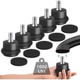 thumbnail image 2 of Bell Glides Replacement Office Chair or Stool Swivel Caster Wheels to Fixed Stationary Castors, Office Chair Wheels for Carpet - with Separate Self Adhesive Felt Pads/Chair Feet Wheel Stopper, 2 of 6