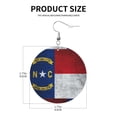 thumbnail image 3 of Round Leather Earrings For Women North Carolina Flag Drop Earrings Lightweight Dangle Earrings, 3 of 6