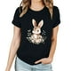 thumbnail image 2 of Pantalones Cortos para las Mujeres Sexy Pascua Moda Impresión Cuello Redondo Tee, Poliéster Ligero Casual Top para Primavera Verano Diario, Blusa de Suéter, 2 of 4