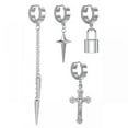 thumbnail image 5 of QQTDFG 18/20g Stainless Steel Hoop Earring Gothic Punk Cross Earring for Women Men-Silver-12pcs, 5 of 9