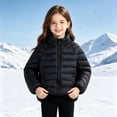 thumbnail image 7 of Kogui Kids Stand-Collar Puffer Jacket Hoodless Zip-Up Lightweight Winter Coat Ages 12M-8Y 7T 8T (Black,7-8 Years), 7 of 7