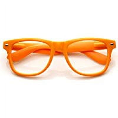 Retro Party Neon Orange Color Horn Rimmed Style Eyeglasses Clear Lens Nerd Glasses