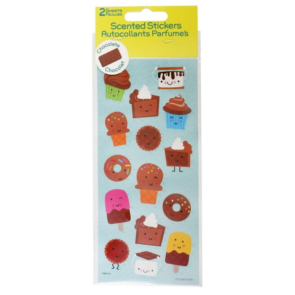 Autocollants à gratter et renifler les desserts au chocolat 30CT