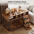 thumbnail image 5 of Studyset 48 Inch Dog Crate Furniture,Wooden Dog Kennel Indoor with Dog Bowl & Storage Drawers,Modern Pet Cage Side End Table,Heavy Duty Pet Crate Table for Medium Small Dogs for Living Room,Entryway, 5 of 8