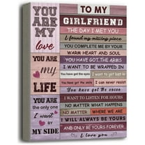 Girlfriend Gift, Canvas Poster Wall Art Hanging Decor Print, Love Poem Canvas Poster for Girlfriend on Valentines Anniversary or Birthday, Gift for Her, You Are the Only One I Want By My Side