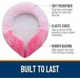 thumbnail image 3 of Soft Microfiber Bathroom Toilet Lid Cover, Machine Washable Covers, 17.5x15, Stays in Place Rubber Backing, Fits Most Round, Elongated and Oblong Lids, Accessories Decor, Pink, 3 of 4