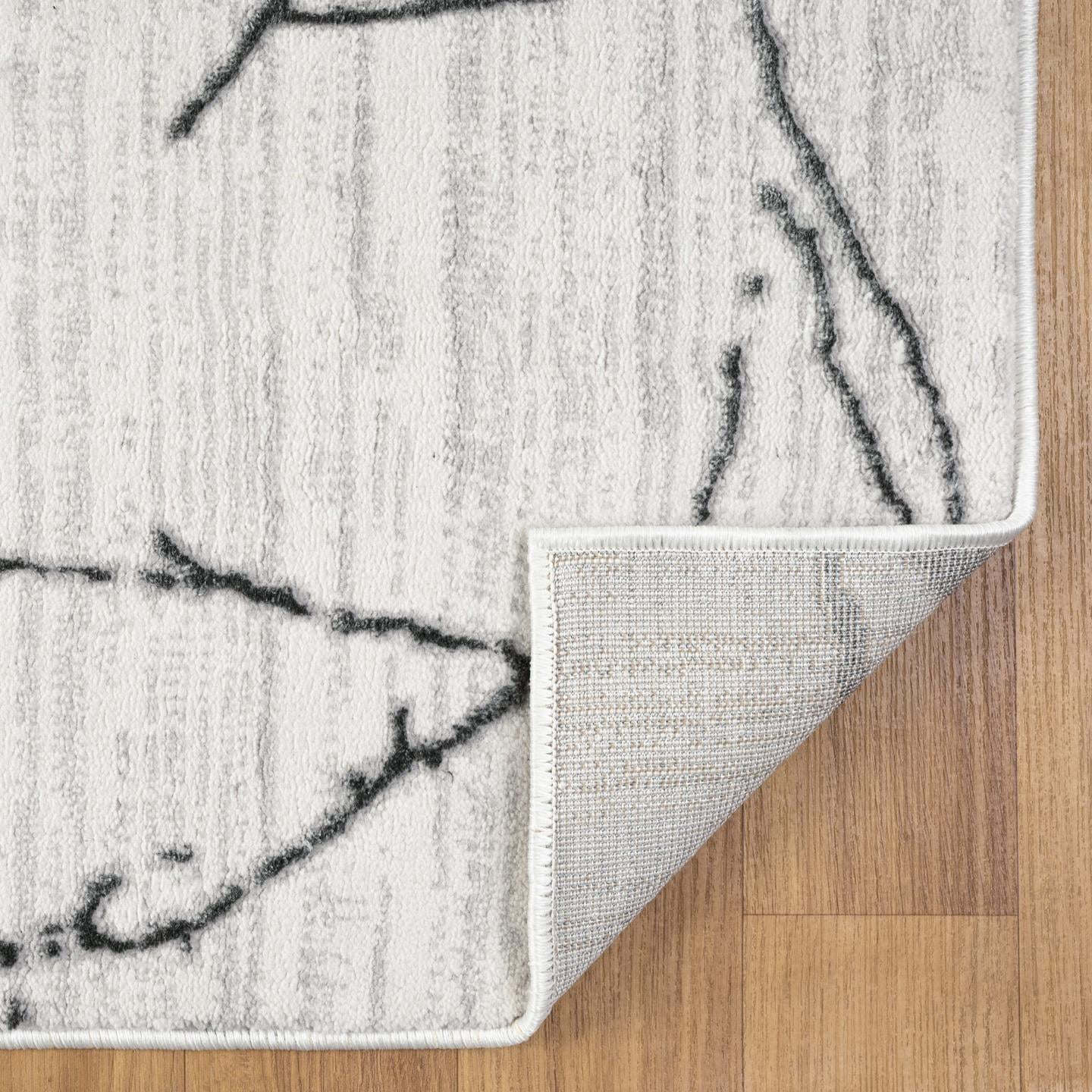 LUXE WEAVERS Modern Abstract Nature Cream Gray 9x12 Area Rug, Non-Shedding Carpet