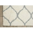thumbnail image 4 of Nourison Galway Modern Trellis Shag Ivory/Ash 5' x 7' Area Rug, (5' x 7'), 4 of 5