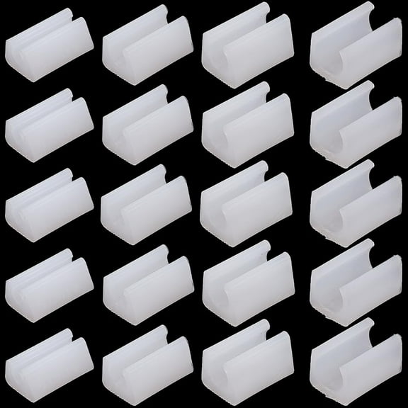 20Pcs Rectangle Chair Leg Tips Protector White Plastic Furniture Feet Floor Non-Slip Chair Legs Tips Caps Rectangle Shaped Floor Glides Tubing Caps No Scratches No Noise，10mm outer diameter