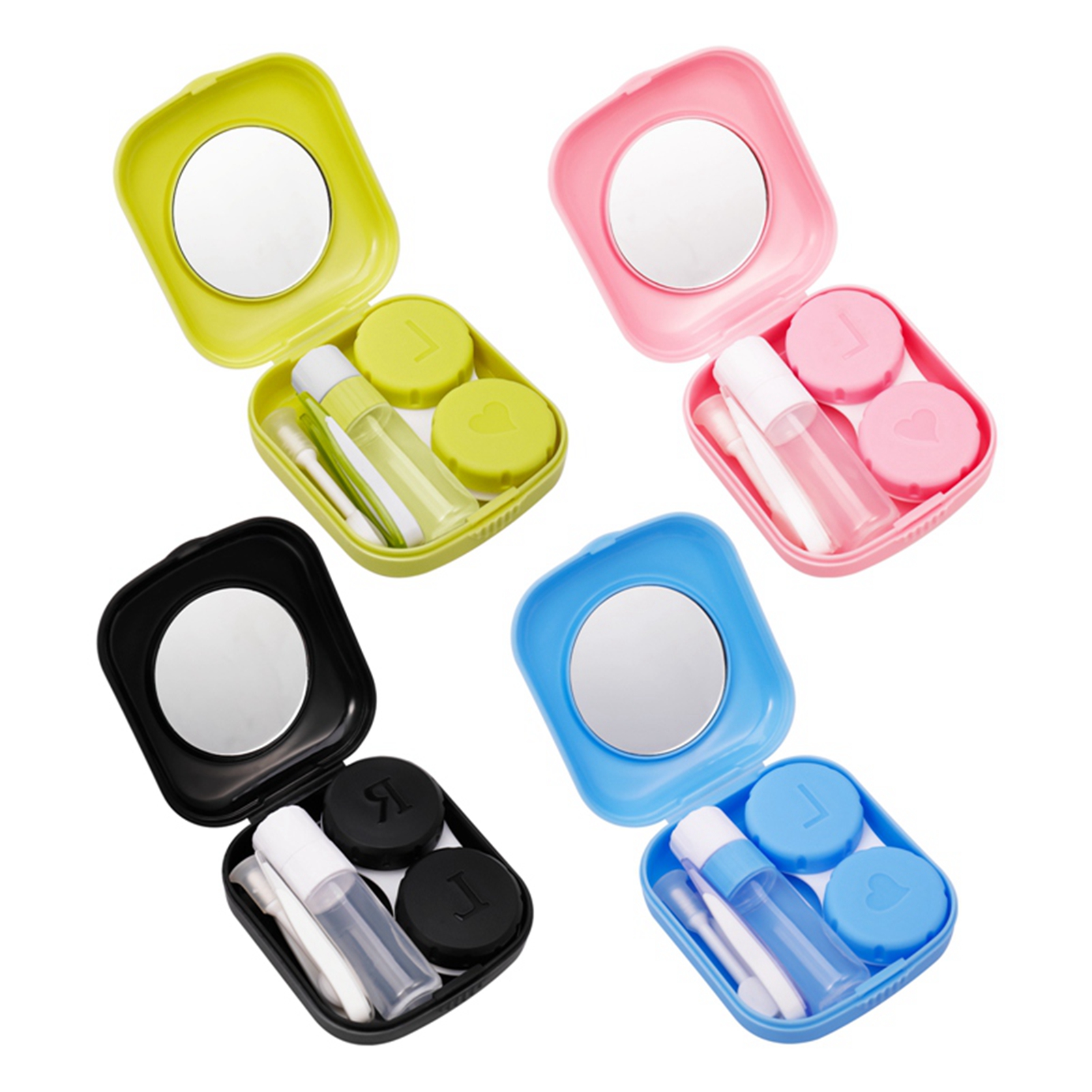 HEQUSIGNS 4Pcs Contact Lens Cases, Colorful Contact Lens Box Holder