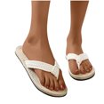 thumbnail image 4 of Zapatos de mujer, chanclas florales de verano, sandalias de playa, tangas, zapatillas, sandalias de cuerda de cáñamo de imitación, chanclas de viaje de fondo plano Wmkox8yii ytu6906, 4 of 7