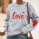 thumbnail image 2 of RKSTN Valentine Gifts Sweatshirts for Women Oversized Crewneck Valentine's Day Heart Graphic Print Hoodless Sweatshirt Womens Casual Plus Size Round Neck Loose Comfy Sweatshirt Fall Spring Clothes, 2 of 6