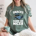 thumbnail image 3 of Funny Raccoon Snacks Make Me Nicer T-Shirt, Cute Animal Foodie Tee, Retro Vintage Snack Lover Shirt, Funny Raccoon Meme Shirt, 3 of 6