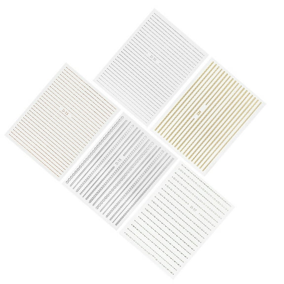 SHOWERORO Nail Adhesive Strips Stickers 5 Sheets Assorted Color Diy Manicure Decoration Supplies 12x8.5In