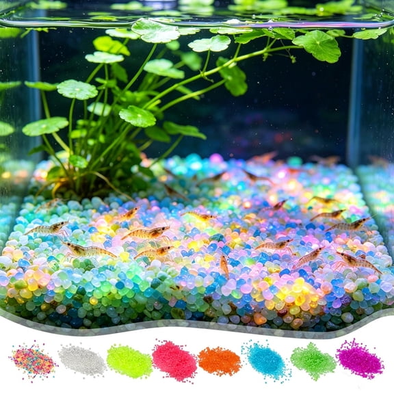 Glow in the Dark Aquarium Gravel Decorative Stones for Fish Tanks and Betta Shrimp Aquariums, Luminous Noctilucent Substrate