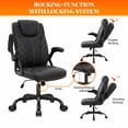 thumbnail image 4 of GASEE Leather Office Chair, Big and Tall Office Chair 400LBS Wide Seat Ergonomic Computer Desk Chair High Back Executive Leather Chair Adjustable Task Chair Lumbar Back with 1-Year Warranty, Black, 4 of 12