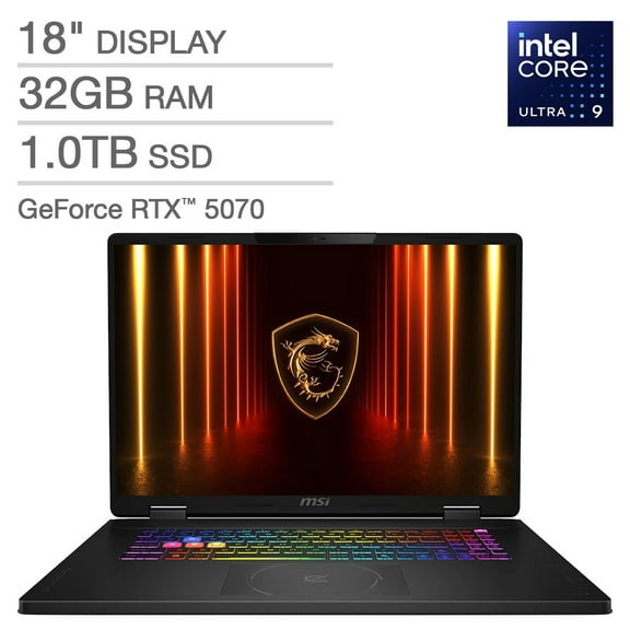 MSI Crosshair 18 HX AI 18" Gaming Laptop - Intel Core Ultra 9 275HX - NVIDIA RTX 5070 - 2560x1600 - 32GB RAM - 1TB SSD - Windows 11 Home