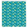thumbnail image 3 of Floral Shower Curtain, Exotic Vibrant Flower Field Botanical Beauty Essence Flora Gardening Theme, Fabric Bathroom Set with Hooks, 69W X 84L Inches Extra Long, Teal and Multicolor, by Ambesonne, 3 of 3