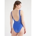 thumbnail image 2 of No Boundaries Juniors’ Lurex One Piece Tank Swimsuit with Scooped Back, Sizes S-XL, 2 of 5
