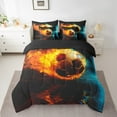 thumbnail image 2 of Erosebridal 3D Football Bedding Sets Twin Size, Fire Soccer Comforter Sets with Sheets, Sports Lover Decor, Reversible 7-Piece, 2 of 5