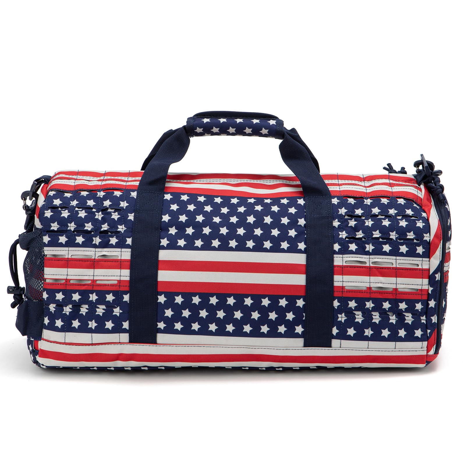 Haadid 40L Military Tactical Duffle Bag For Men Sport Gym Bag Fitness Tote Travel Duffle Bag Training Workout Bag With Shoe Compartment Basketball Football Weekender Bag Star Spangled