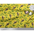 thumbnail image 2 of Soimoi Yellow Cotton Voile Fabric Toucan & Leaf Bird Decor Fabric Printed Yard 58 Inch Wide, 2 of 3