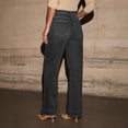 thumbnail image 2 of Women's High Waist Wide Leg Straight Jeans with Patch Pockets - Stretch Denim Casual Pants for Everyday Wear, 2 of 6