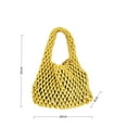 thumbnail image 5 of Women's Macrame Handbag, Candy Color Cotton Rope Beach Bag with Handles, Boho Crochet Crossbody Purse for Summer Vacation, Wristlet Clutch, 5 of 5