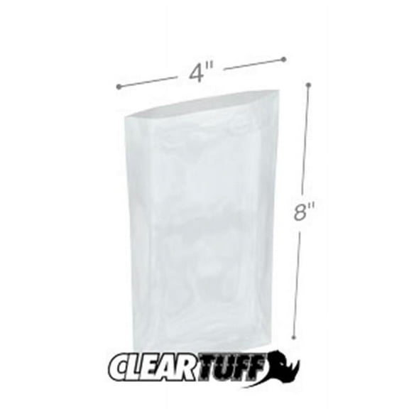 International Plastics PB30408 4 x 8 in. Clear Poly Bags, 0.003 Gauge - Case of 1000