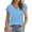 Blue, variant on Women's Tops Short Sleeve Plus Size 2025 Spring and Summer New Border European and Clothing Hot Style Solid Color V Neck Short Sleeve Loose T Shirt for Women Shirts for Women Plus Size Sexy