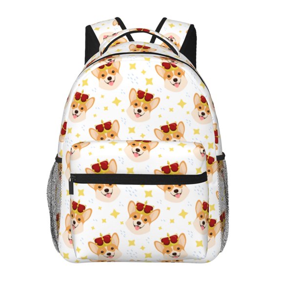Vsdgher Funny Corgi for Laptop Backpack,Travel Backpack Outdoor Activities Bag Daypack for Travel Hiking Shopping & Daily-One Size