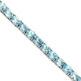 thumbnail image 2 of Dazzlingdaimonds Jewels 7.00 Ctw Oval Cut Blue Topaz Womens Tennis Bracelet 14K White Gold Plated 925 Sterling Silver, 2 of 2