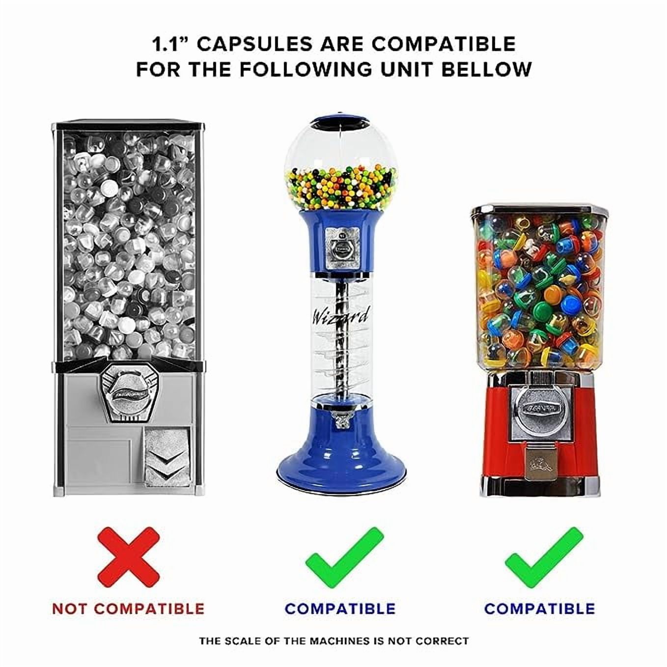Vending Machine Empty Round Capsules 1.1” 100 pcs Bulk Capsule For Toy Gumball Machines Small Clear Containers Surprise For Kids Party Favor Prize