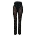 thumbnail image 5 of Summer Pants for Women Track Workout Clothes Business Casual Dress with Fringes Women Beaded Flare Pants plus Large Womens Clothes Trendy Womens Petite Sweatpants Gymnast Warm Ups Sporty Black S, 5 of 5