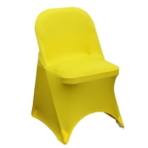 Your Chair Covers - Stretch Spandex Folding Chair Cover Yellow for Wedding, Party, Birthday, Patio, etc.