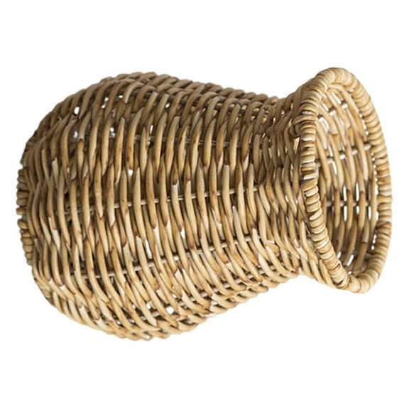 Amosfun Simple Rustic Flower Vase Plastic Woven Holder for Indoor Decoration and Office Display
