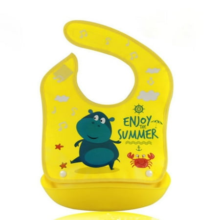

Infant Baby Boys Girls Silicone Waterproof Bib Washable Roll up Crumb Catcher Plastic Apron Feeding Food Catche
