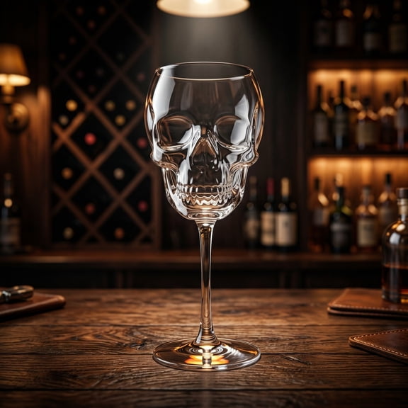 Skull Glass,Halloween Wine Glasses,8 Inch Clear Stemmed Skeleton Goblet,Halloween Decorative Drinkware For Red Wine, White Wine, Champagne And Cocktails.