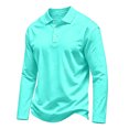 thumbnail image 2 of CCRFTGI Golf Shirts for Men Long Sleeve Casual Performance Tee Shirts Moisture Wicking Quick Dry Classic Pullover Polo Shirts Cyan XXL, 2 of 6